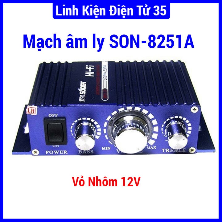 Mạch âm ly SON-8251A 12V - Load 4Ω - 8Ω có cổng USB, cho ra âm thanh trung thực phù hợp trong ô tô hoặc trong nhà