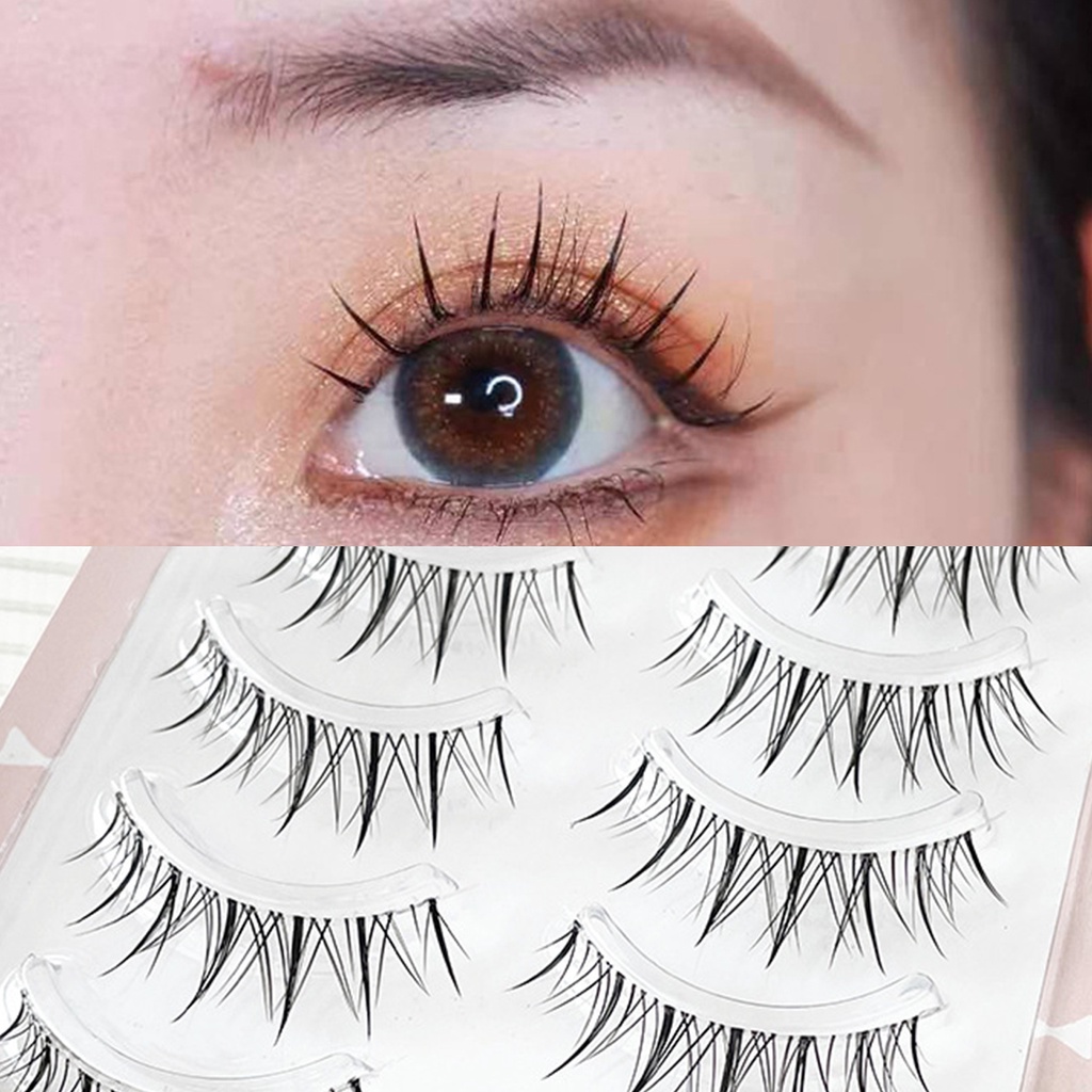 Bộ 5 cặp lông mi giả Cotremyp Ace dáng chữ V mềm mại trong suốt tự nhiên cho nữ