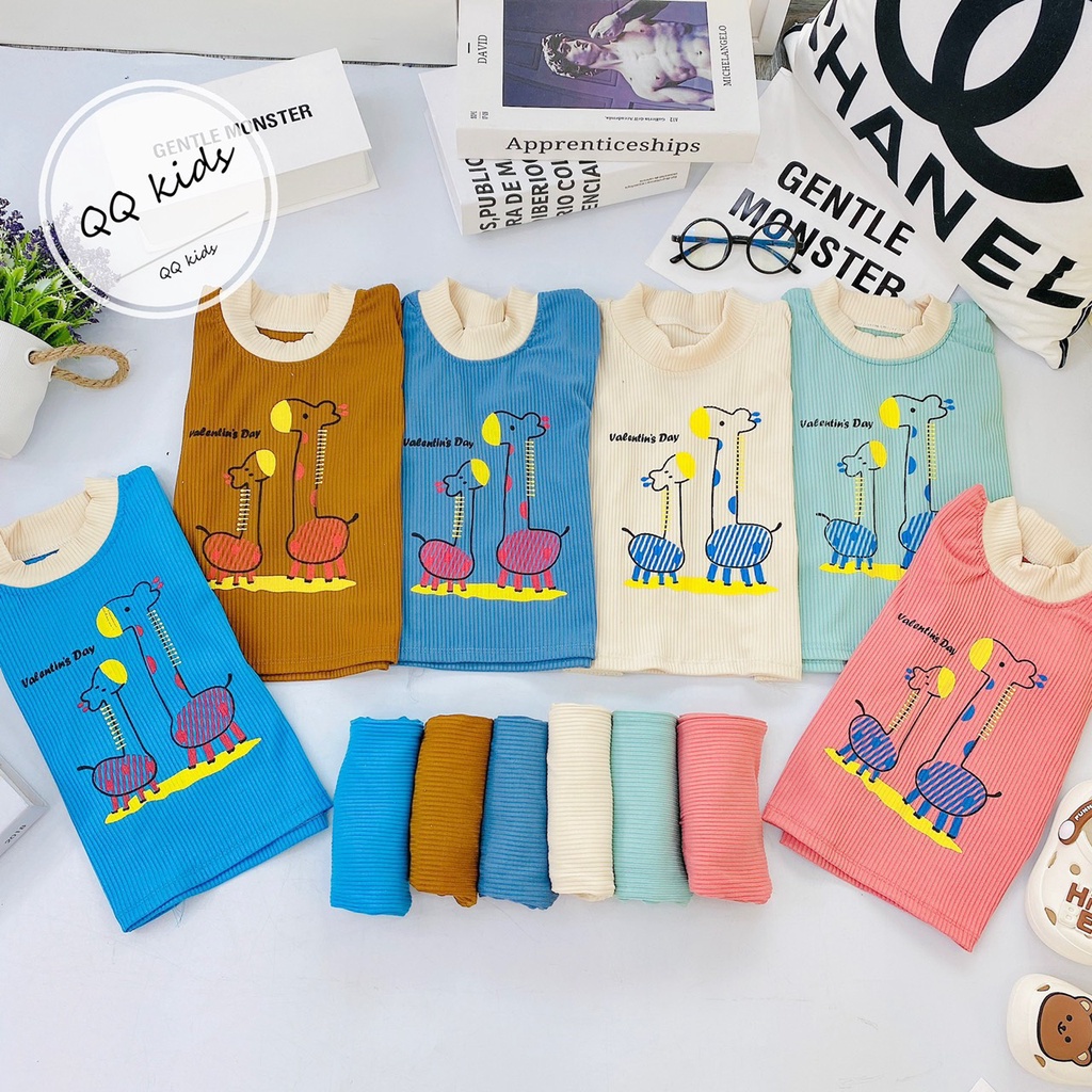 Bộ len tăm cho bé, bộ tăm lạnh dài tay thu đông cho bé trai bé gái đi học