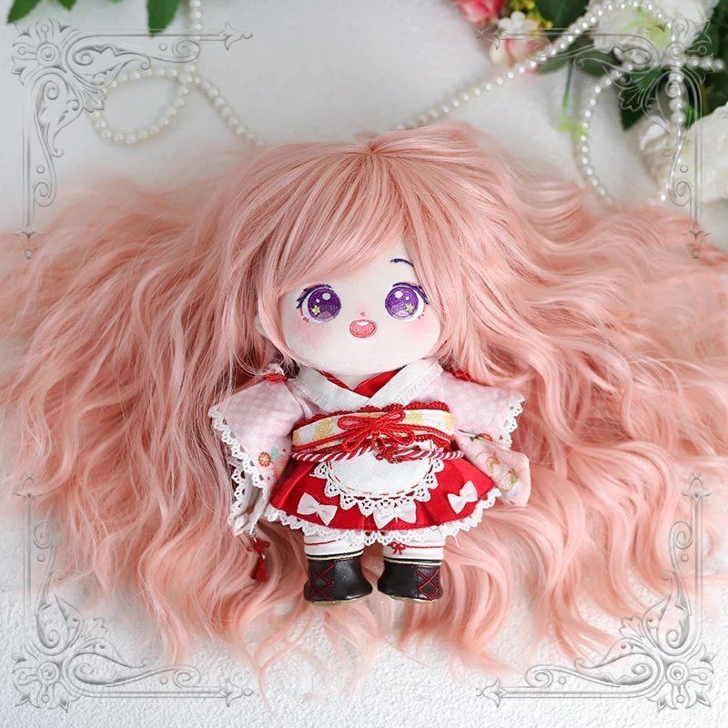 Bộ Tóc Giả Xoăn Dài Bằng cotton Lụa Chịu Nhiệt Cao Phù Hợp Cho Búp Bê 20cm