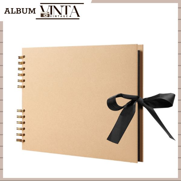 Album ảnh tự dán, Scrapbook phong cách Vintage khổ ngang