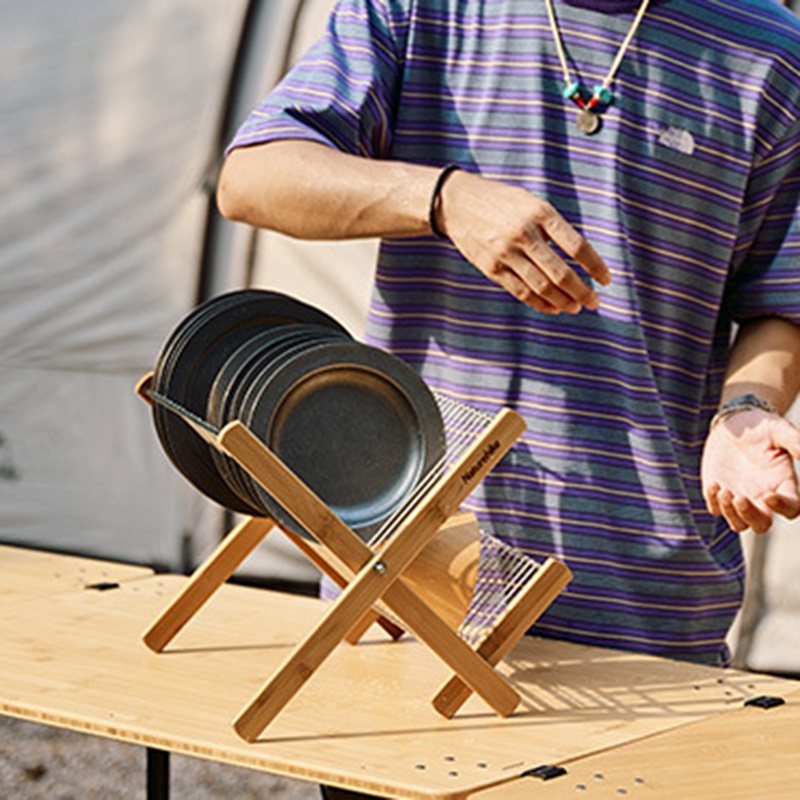 Naturehike 1 Giá Để Chén Dĩa Bằng Thép Không Gỉ Có Thể Gấp Gọn Tiện Dụng