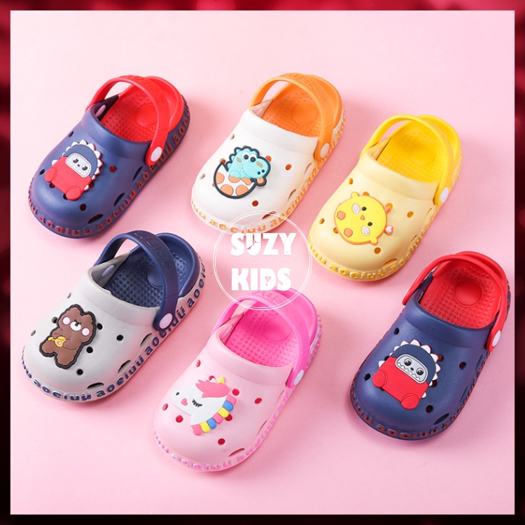 Dép Sục Trẻ Em, Dép Đi Mưa Cho Bé DS02, Sticker hoạt hình ngộ nghĩnh, dễ thương
