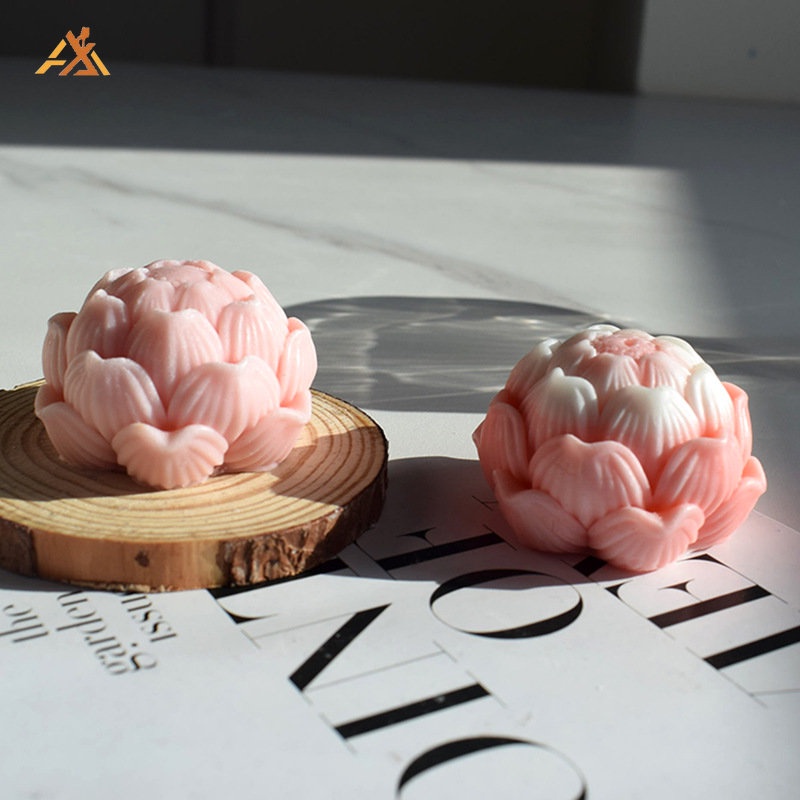 Khuôn Silicone Tạo Hình Làm Nến Hình Hoa Sen 3D DIY