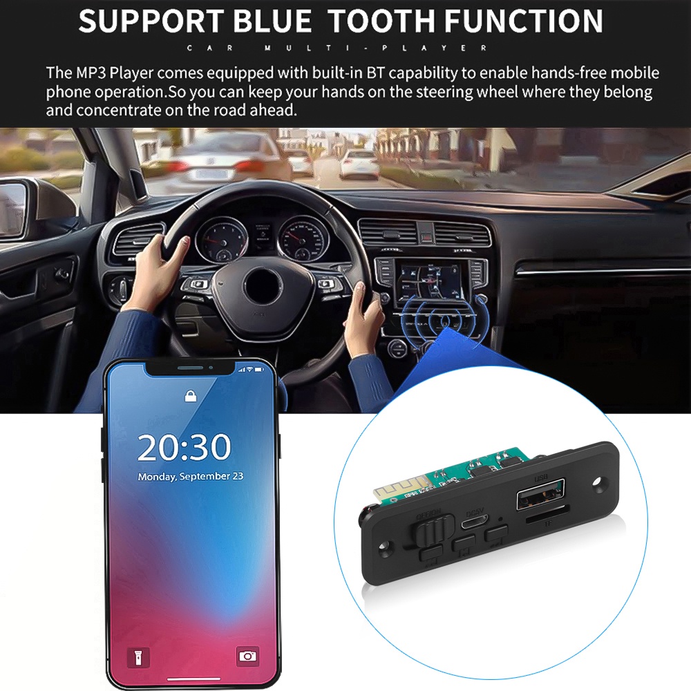 Mô Đun Khuếch Đại Âm Thanh FM / MP3 Bluetooth 5.0 5V 2 * 3W 6W Hỗ Trợ Thẻ TF USB Rảnh Tay Cho Xe Hơi