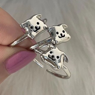 Cartoon Dog Opening Ring Children's Fun Dog Ring Adjustable Cute Simple Opening Index Finger Ring Student
