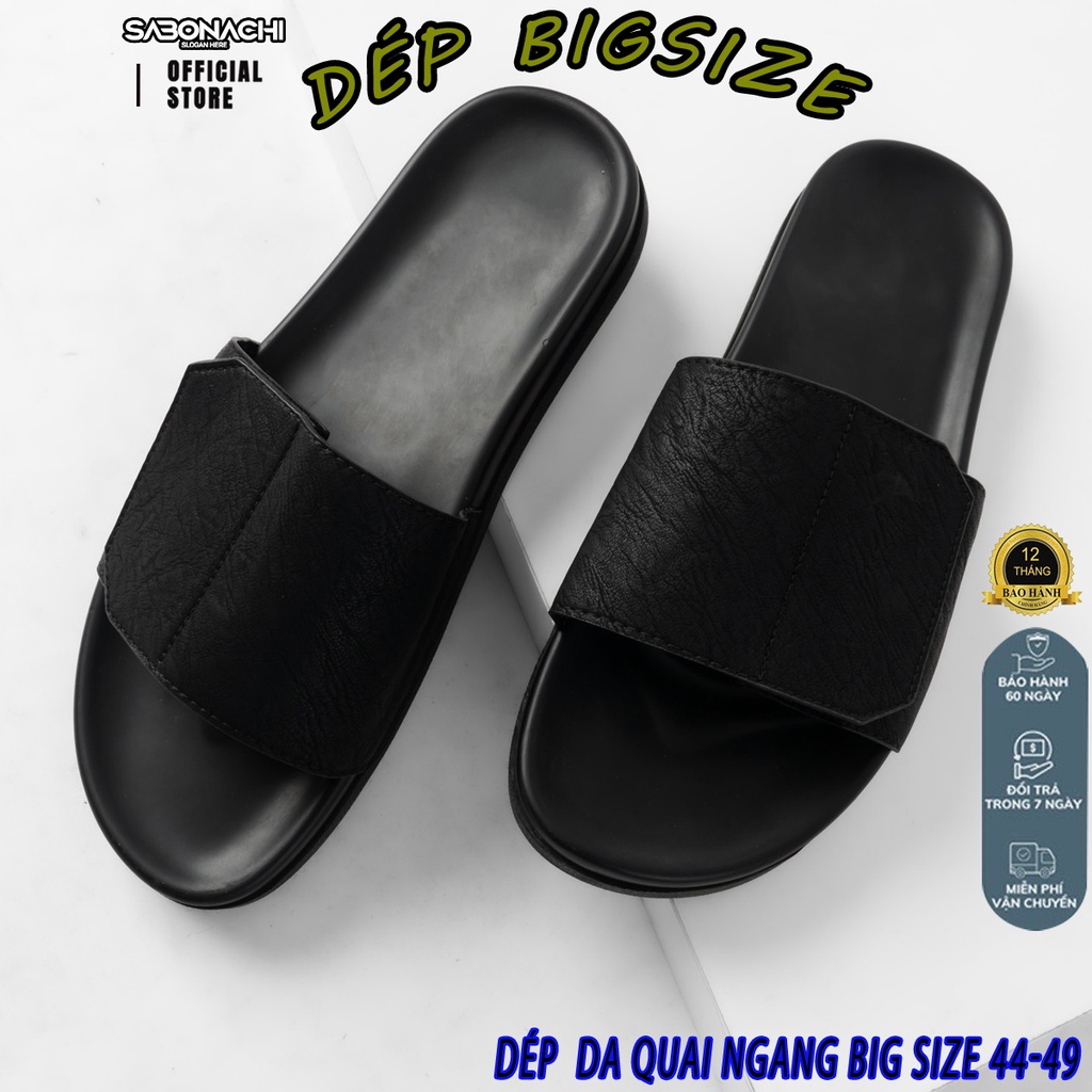 Dép Da Nam Quai Ngang Bigsize 44 - 49.Đế Cao Su Chống Trơn Trượt Đẹp Mang Êm Chân Cho Bàn Chân Cỡ Bự