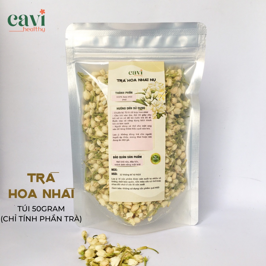 Trà Hoa Nhài sấy lạnh nguyên bông 100gr  Cavi Healthy thanh lọc cơ thể