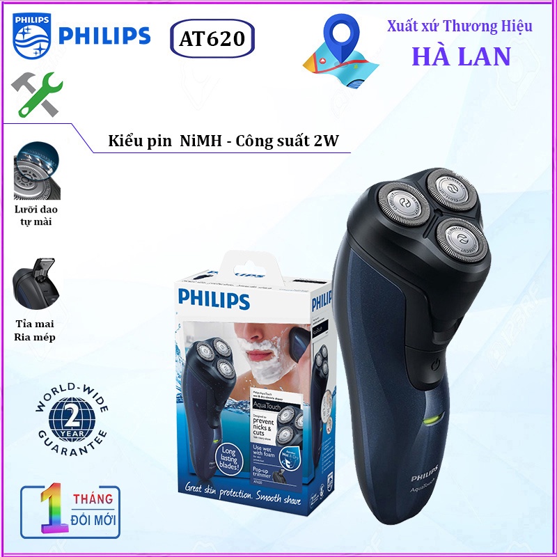 Máy cạo râu cao cấp AquaTouch Philips AT620 - Lưới cắt CloseCut lướt nhẹ nhàng để cắt sát êm ái.