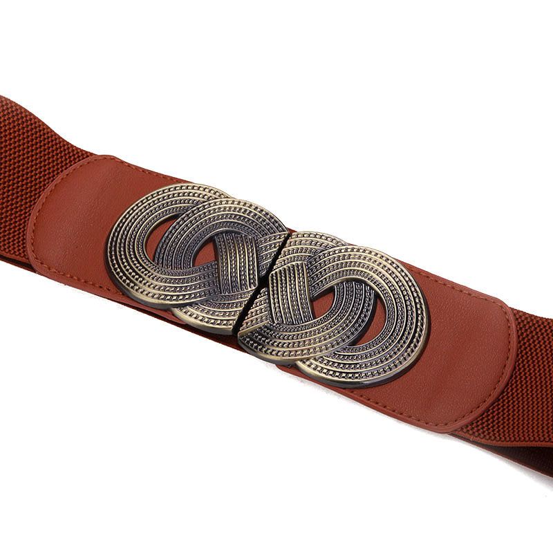 Thắt Lưng Bản Rộng Co Giãn Có Khóa Kim Loại Cho Nữ