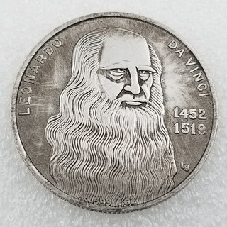 Đồng xu bạc Silver Dollar Leonardo Davinci 1452-1519
