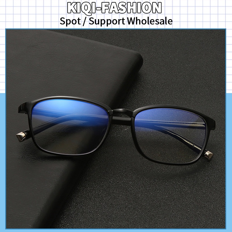 (KIQI-FASHION) COD Kính Đọc Sách Chống Ánh Sáng Xanh &amp; Mệt Mỏi Gọng Đen Cổ Điển Thời Trang Unisex