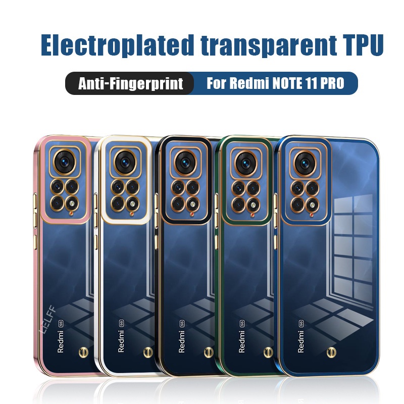Ốp Điện Thoại Mềm Trong Suốt Viền Mạ Màu Chống Sốc Cho Xiaomi Redmi Note 11 10 9 Pro 11s 10s 9s Poco X3 Pro