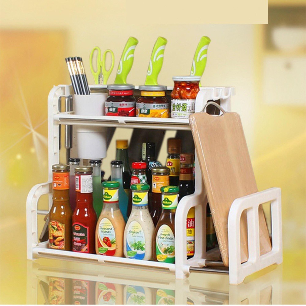 Kệ đựng gia vị, kệ đựng đồ nhà tắm 2 tầng chữ h
