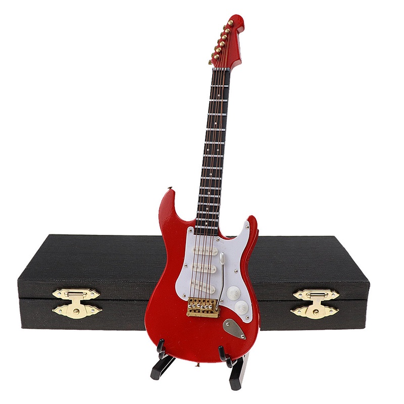 Mô Hình Đàn Guitar Điện Mini Bằng Gỗ Dùng Trang Trí Phòng Khách / Phòng Ngủ