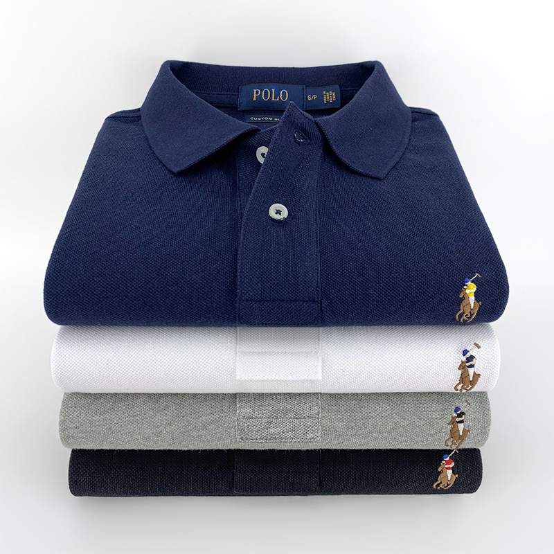 Áo Sơ Mi Polo Tay Ngắn Thêu Họa Tiết Phong Cách Doanh Nhân Cho Nam Plus Size