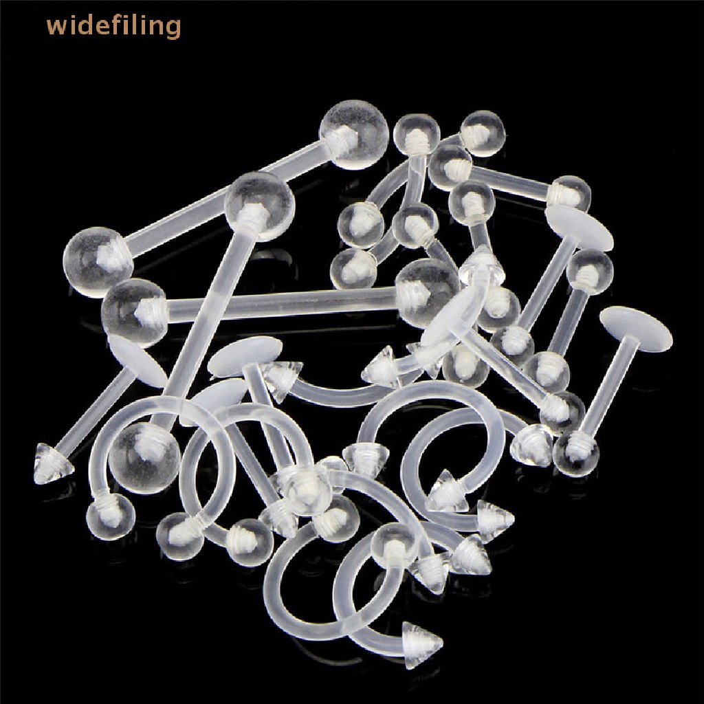 Set 24 Khuyên Rốn / Lưỡi / Môi / Rốn Bằng Thép Không Gỉ Nhiều Màu Sắc Cá Tính