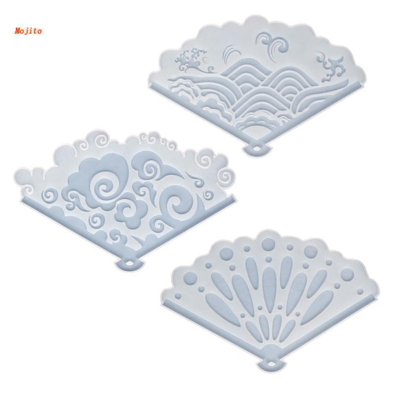 Khuôn Silicone Làm Mặt Dây Chuyền Hình Quạt Chim Công Diy