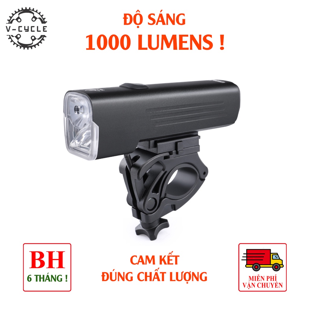 Đèn pha xe đạp siêu sáng thương hiệu Giyo (Đài Loan) độ sáng lên tới 1000Lumens chất liệu hợp kim nhôm BẢO HÀNH 6 THÁNG