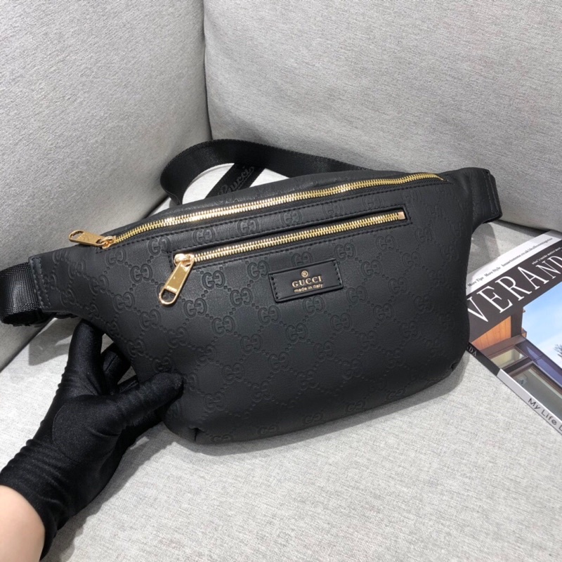 Túi đeo chéo nam da thật cao cấp chữ G đôi Gucci GC