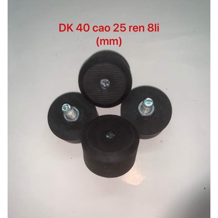 4 Cục cao su giảm chấn , Cao su chân máy đường kính 40x25 ốc 8