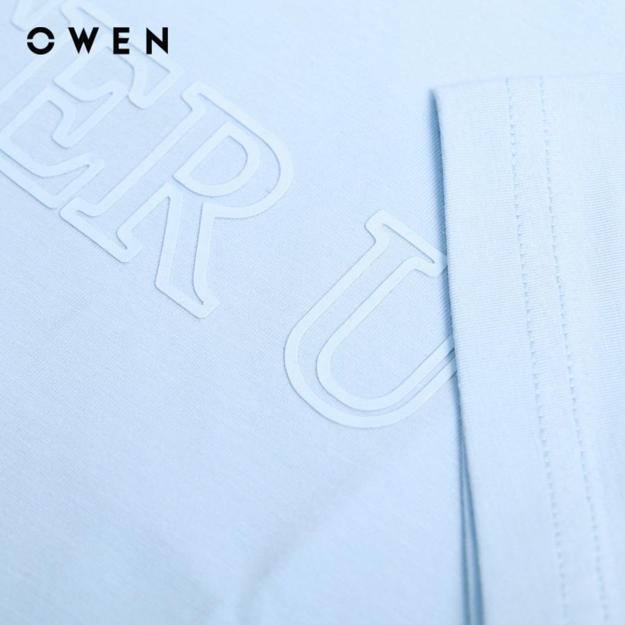 OWEN - Áo Tshirt ngắn tay Body Fit Xanh nhạt - TSN231427