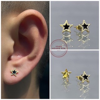 Khuyên tai bạc Nam Nữ - xi vàng 18K - khuyên tai nụ bạc xi vàng 18K .- khuyên tai bạc hình ngôi sao
