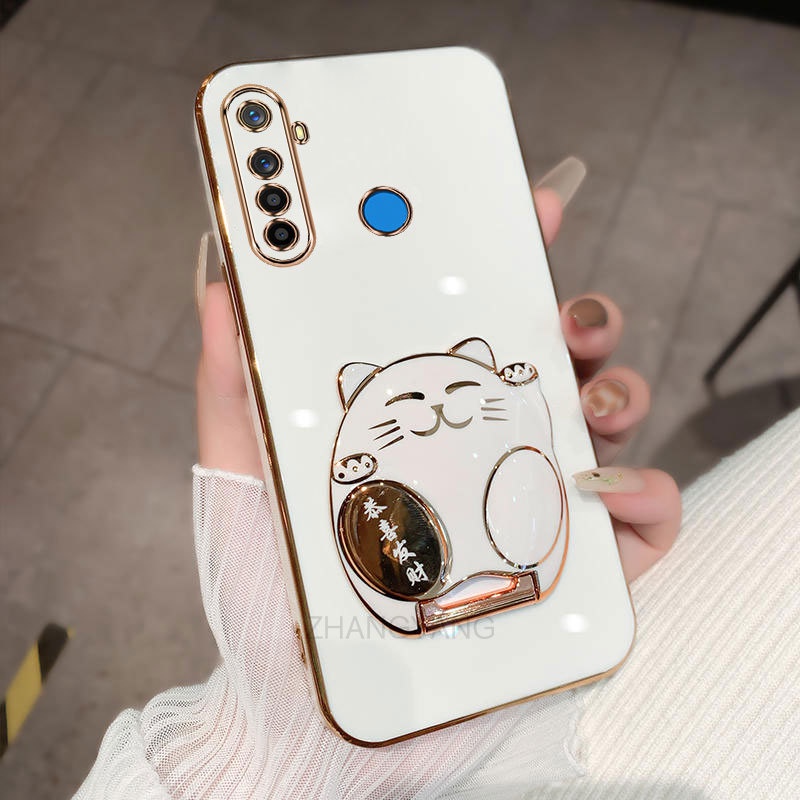 Ốp lưng Realme 5 5i 5s 5 pro 6i ốp điện thoại TPU Silicon Mềm Họa Tiết Mèo 3D Có Giá Đỡ Cho Realme 5 5i 5s 5 pro 6i