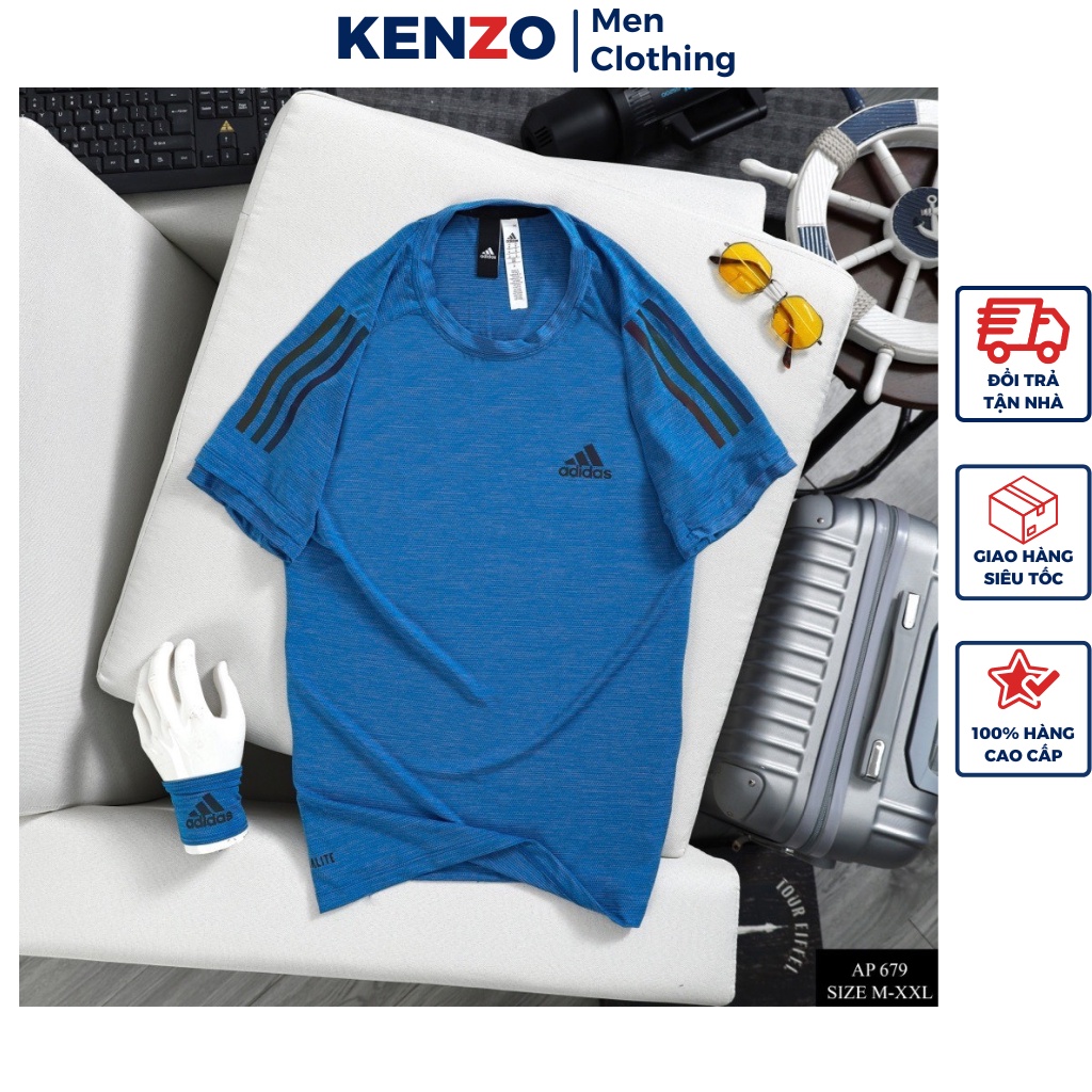 Áo thun nam cổ tròn Adidas thun lạnh mặc nhà mùa hè Hàng Cap Cấp Kenzo KN679 Áo phông nam thể thao nhiều màu bền đẹp2023