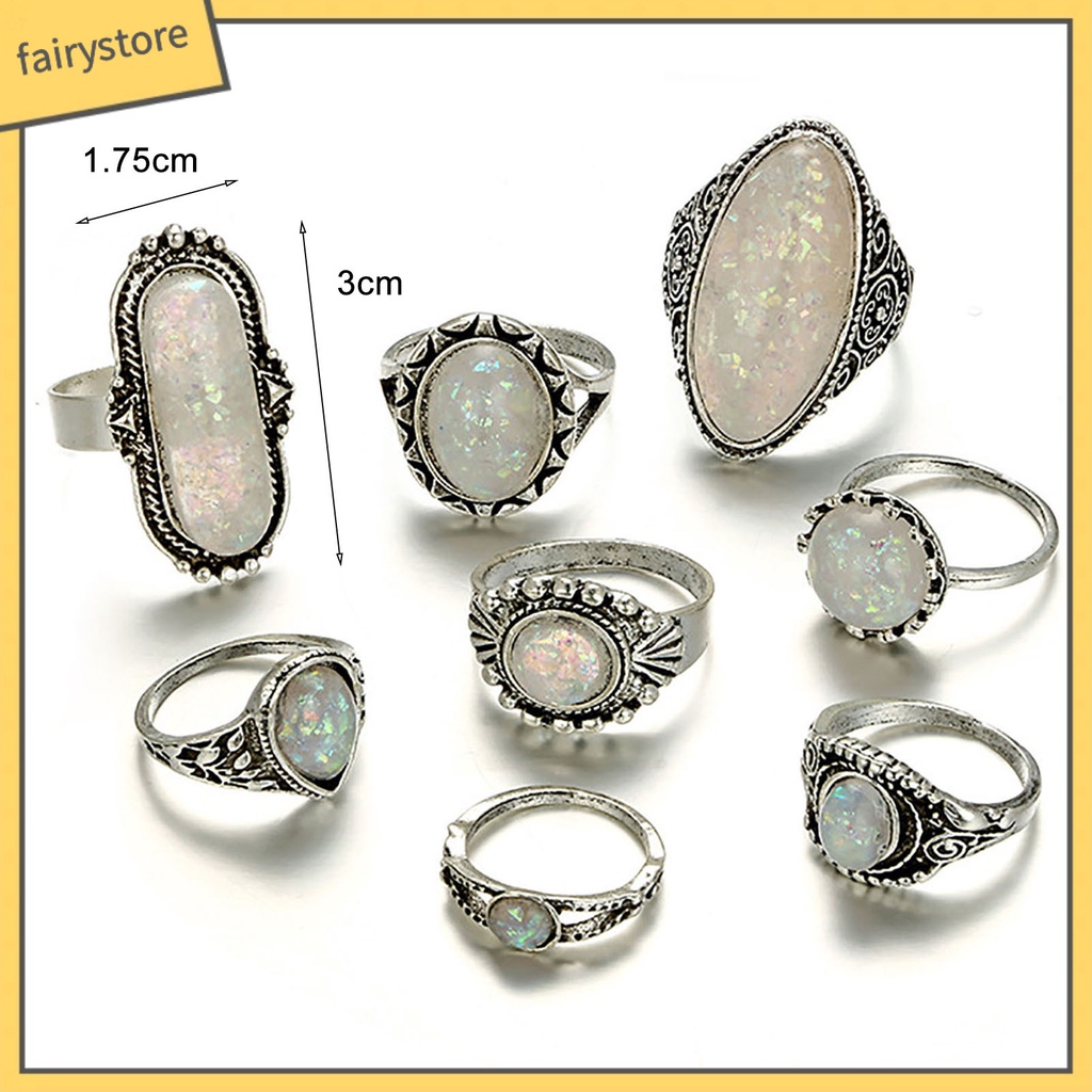 Set 1 / 8 Nhẫn Đeo Khớp Ngón Tay Phong Cách Vintage