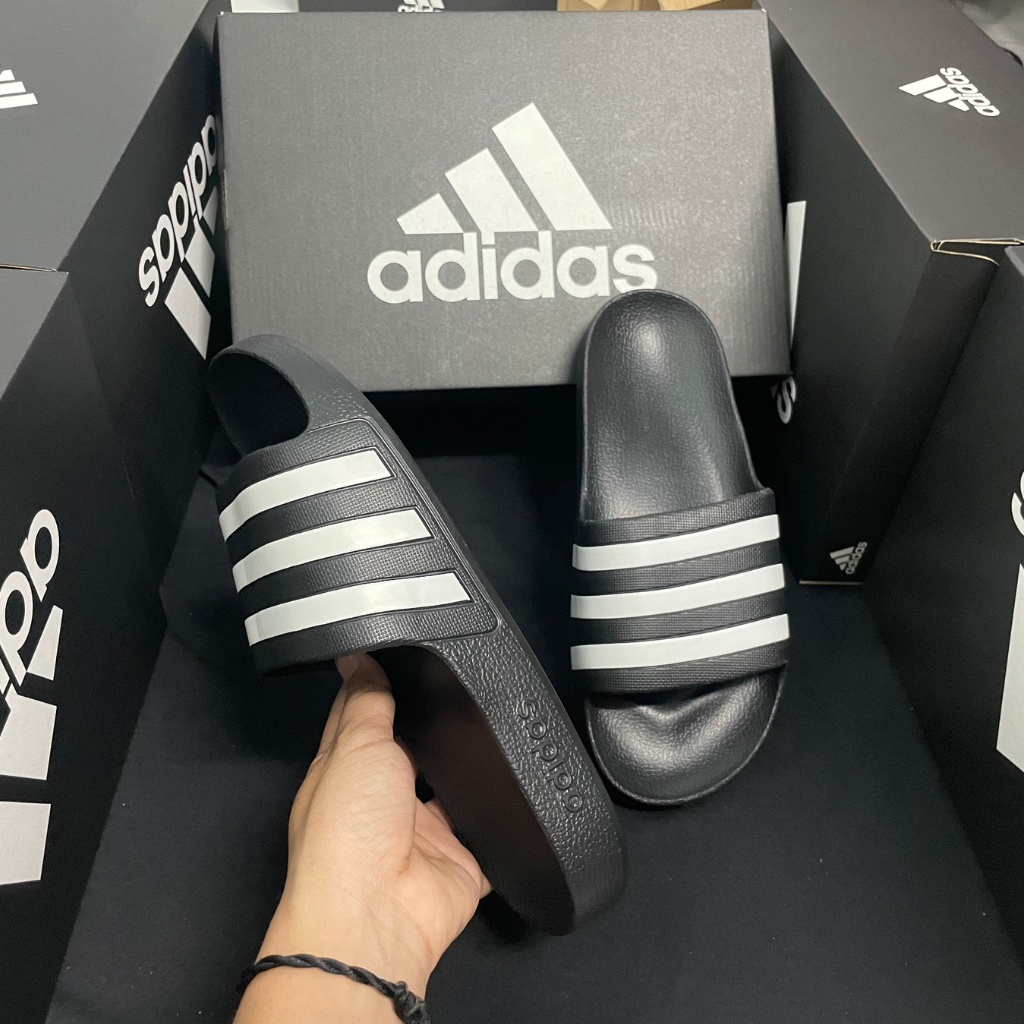 Dép quai ngang đúc nguyên khối adidas adilette aqua chống nước nam nữ/ Dép thể thao thời trang
