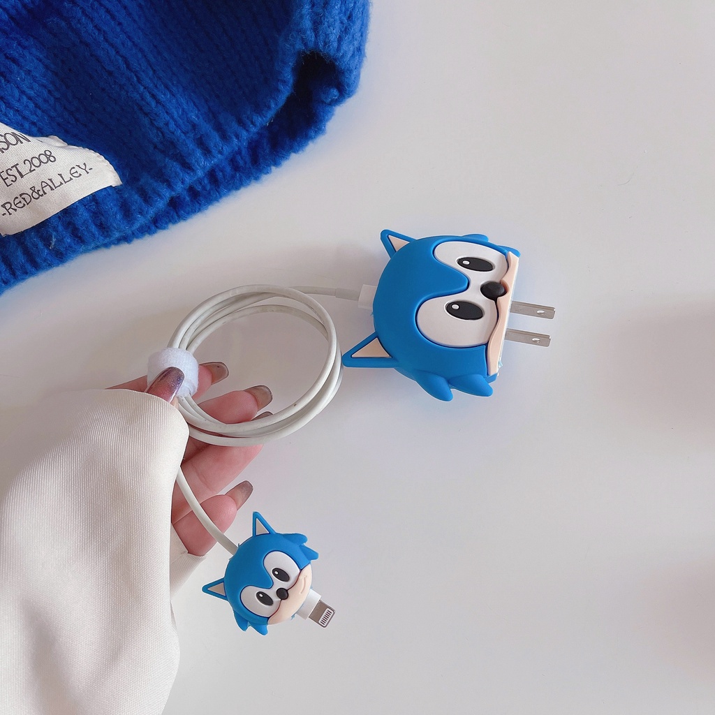 Bộ 2 Món Vỏ Bảo Vệ Hộp Sạc Tai Nghe iphone 18W / 20 Bằng Silicon Hình ninja 3D Dễ Thương Chống Sốc