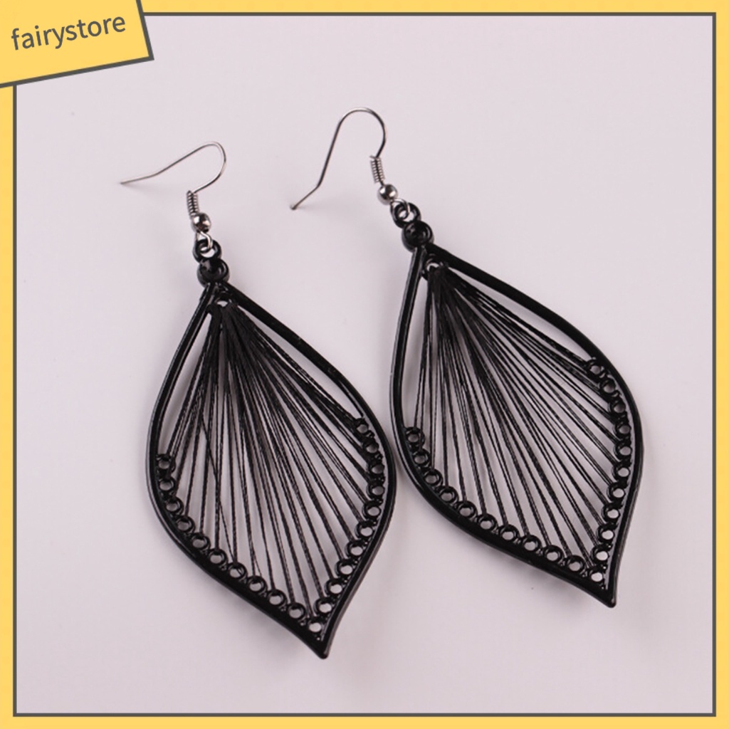 1 Đôi Bông Tai Hình Chiếc Lá Bằng Hợp Kim Thời Trang Dự Tiệc Dành Cho Nữ [Fairy1]