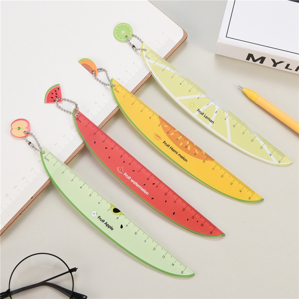 Thước Nhựa Vẽ Hình Trái Cây 15cm Màu Sắc Sáng Tạo Cho Học Sinh