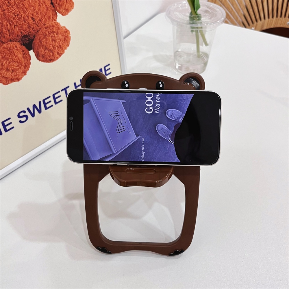 Giá Đỡ Điện Thoại Bằng Silicon Họa Tiết Gấu Hoạt Hình Dễ Thương