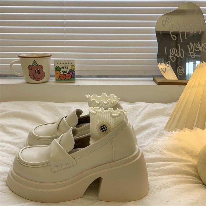 Giày Da Đế Độn Thời Trang Xinh Xắn Dành Cho Nữ