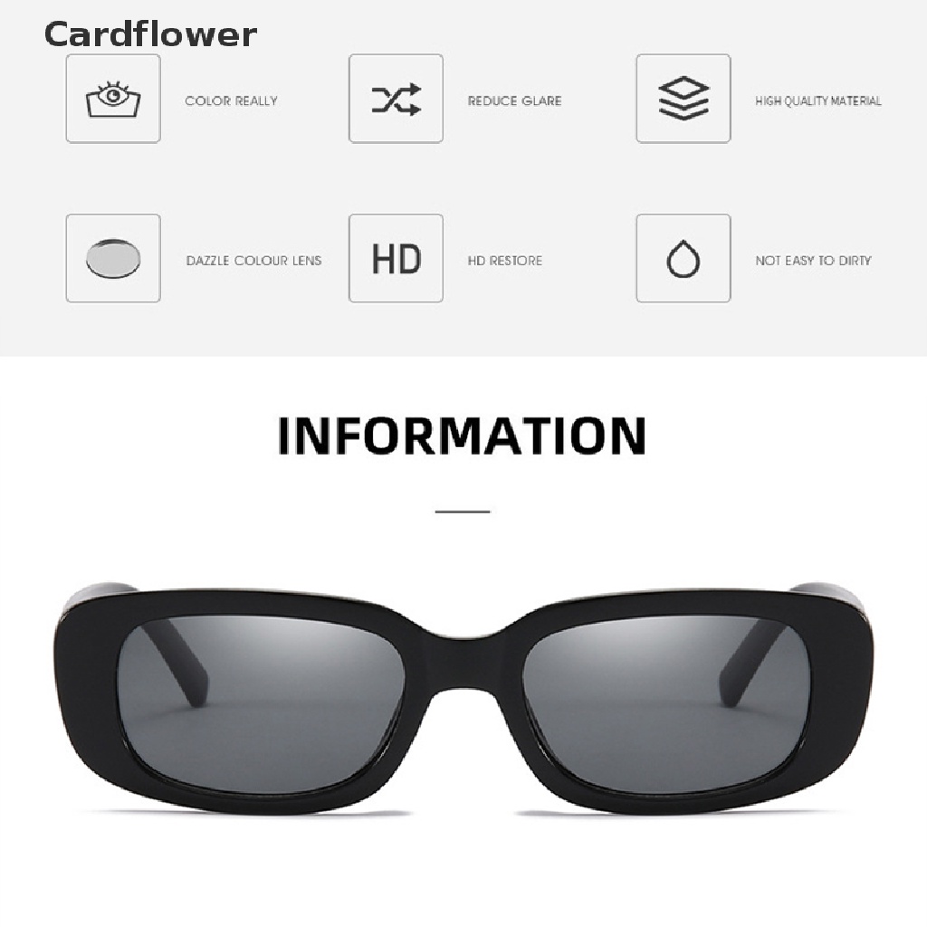 < Cardflower > Kính Mát Thời Trang Hình Chữ Nhật Phong Cách Vintage Thời Trang Cho Nam Nữ Dự Tiệc Lễ Hội Hàng Mới Nhất