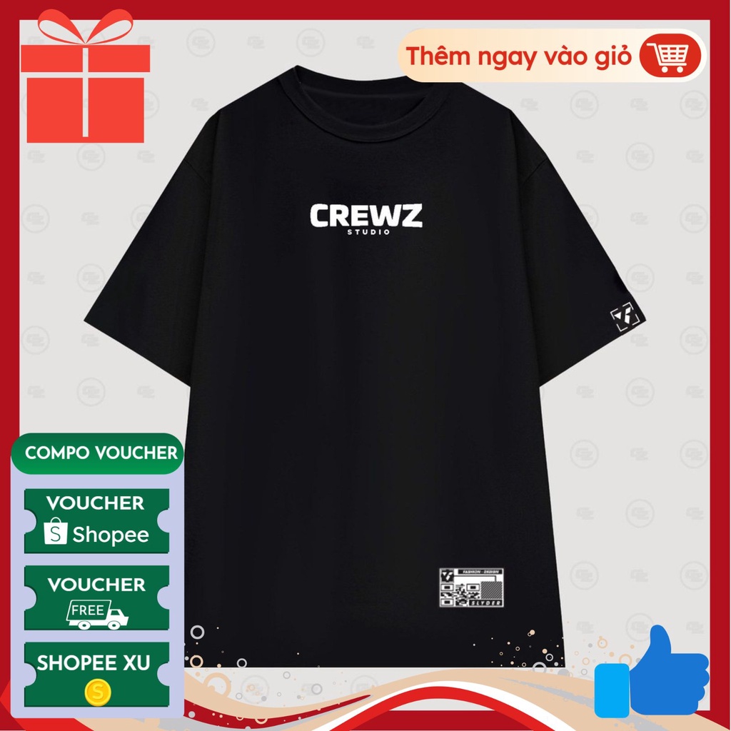Áo thun nam nữ unisex tay lỡ CREWZ Nununushop, áo phông form rộng cổ tròn chất đẹp