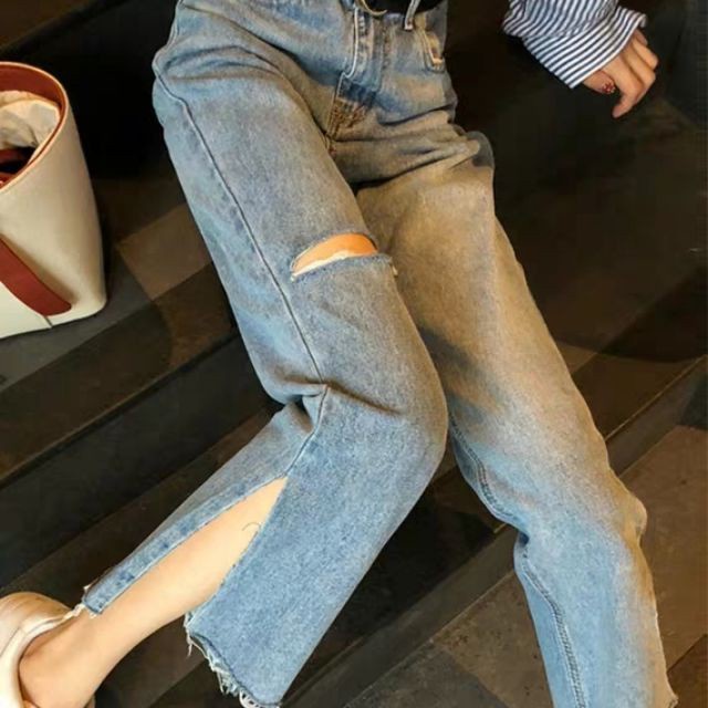 [ORDER] Quần jeans xẻ tà rách hot hit