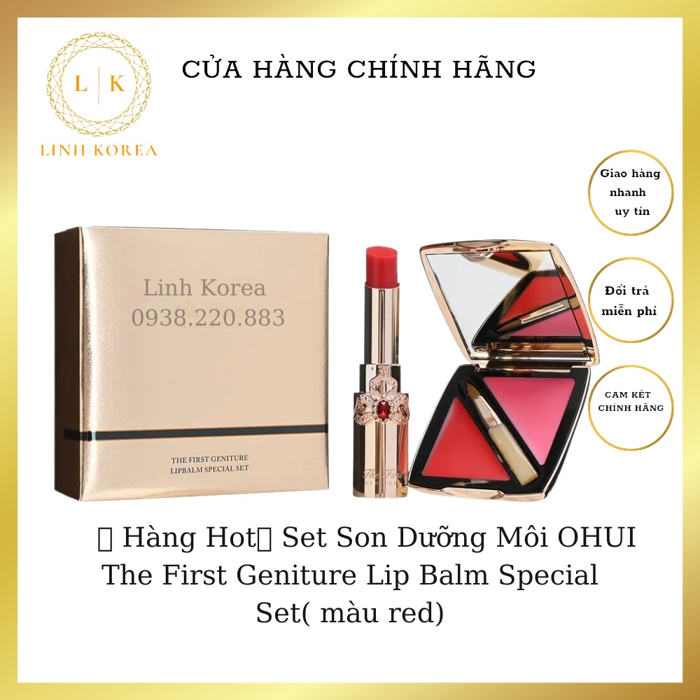 💥 Hàng Hot💥 Set Son Dưỡng Môi OHUI The First Geniture Lip Balm Special Set( màu red)
