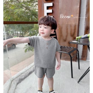 Bộ thun trơn phong cách Hàn cho bé Beemo,Chất liệu cotton mềm mại