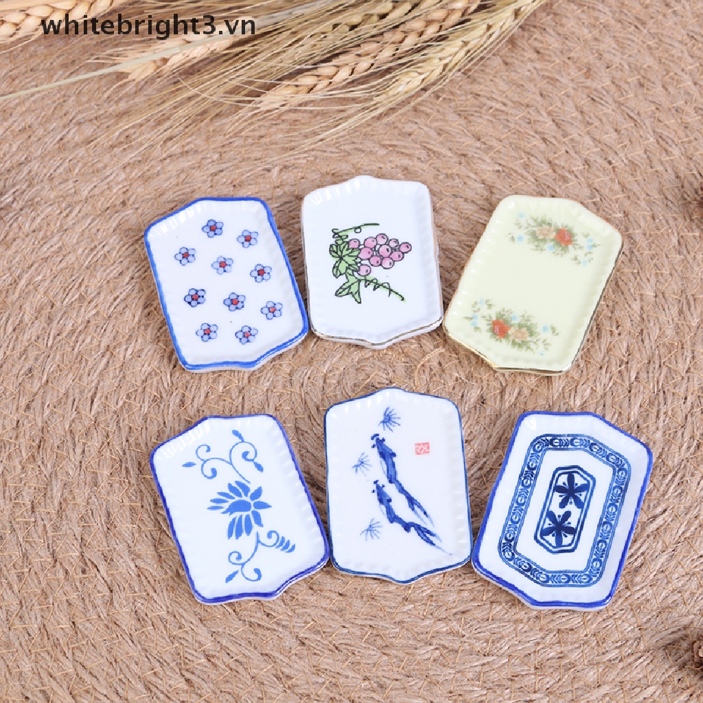 Dĩa Ăn Bằng Gốm Sứ Kích Thước 6 * 4CM Dành Cho Nhà Búp Bê