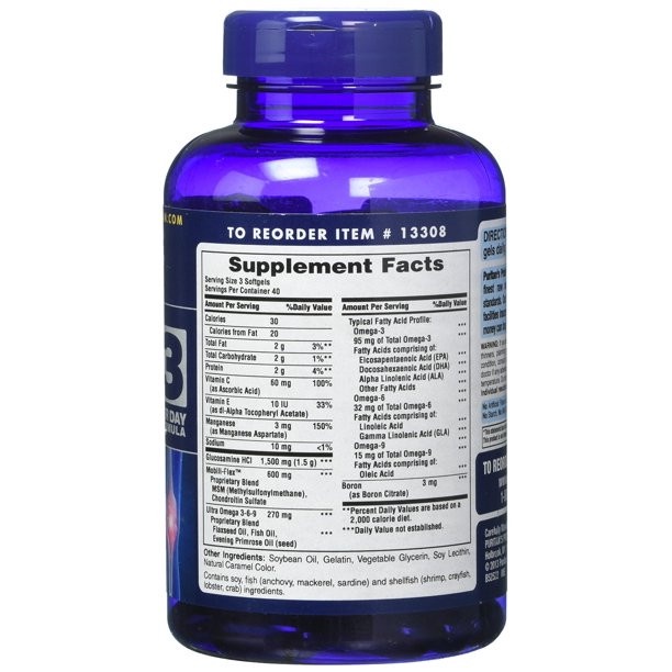 Viên uống hổ trợ xương khớp Puritan's Pride Glucosamine Chondroitin MSM 120 viên  của Mỹ