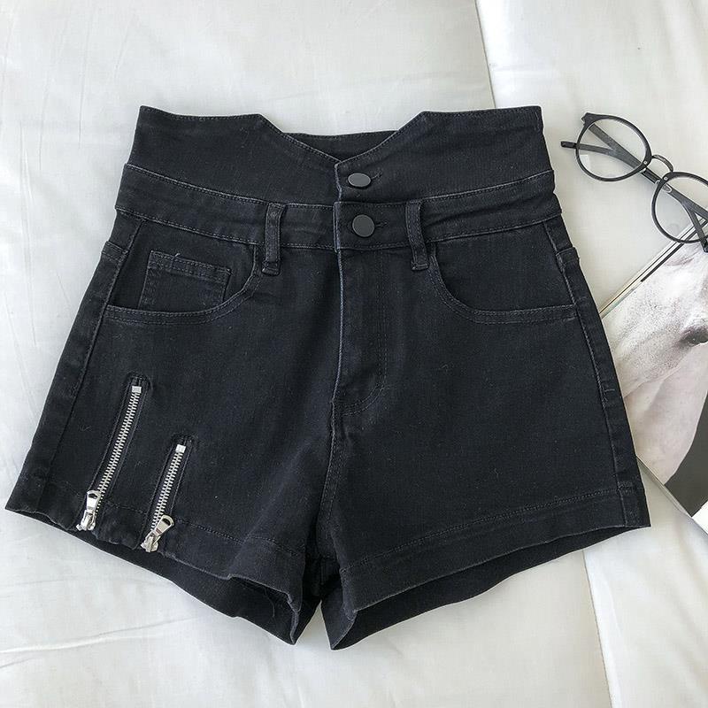 COZOK Quần Short denim Lưng Cao Form Ôm Kiểu Dáng Đơn Giản Hợp Thời Trang