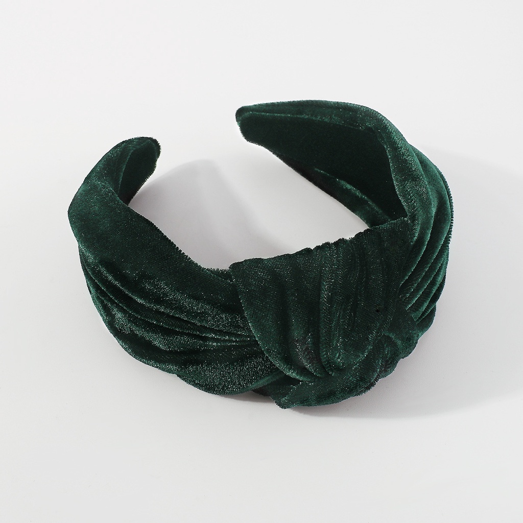 Băng Đô Nhung Cài Tóc Bản Rộng Màu Trơn Thời Trang Thu Đông Vintage