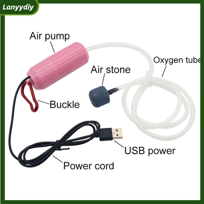 Máy Bơm Oxy Mini Siêu Êm Sạc Usb Tiết Kiệm Năng Lượng Cho Bể Cá