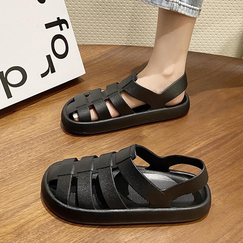 FZ003-A0 Dép nữ đế  mềm êm chân học sinh  bít mũi che nắng dép mùa hè cực xinh trơn