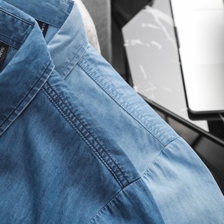 Áo Sơ Mi Denim Short Sleeves