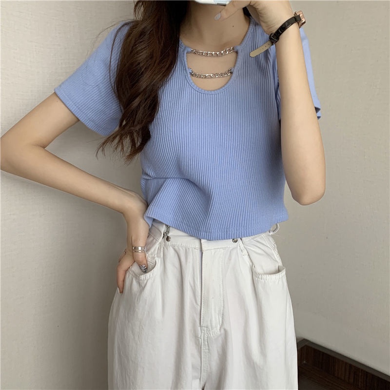 Áo thun COZOKC ngắn tay dáng ôm thời trang Hàn Quốc