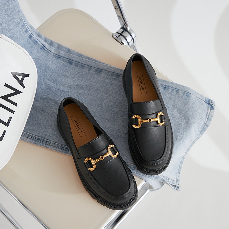 Giày Da Mềm Thoải Mái Phong Cách retro Anh Quốc Cho Nữ nữ lolita đẹp giày nữ trắng lười nữ